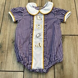 LSU smocked onesie.